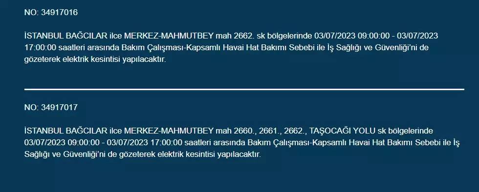 İstanbullular Dikkat! Yarın Birçok İlçede Elektrikler Kesilecek! 4